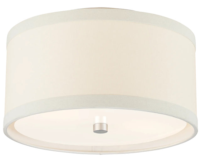Burnished Silver Leaf and Cream Linen | Walker Small Flush Mount | Valley Ridge Furniture