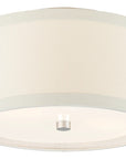 Burnished Silver Leaf and Cream Linen | Walker Small Flush Mount | Valley Ridge Furniture