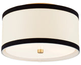 Gild and Cream Linen with Black Linen Trim | Walker Small Flush Mount | Valley Ridge Furniture