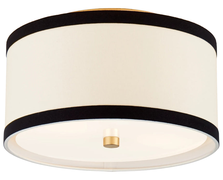 Gild and Cream Linen with Black Linen Trim | Walker Small Flush Mount | Valley Ridge Furniture