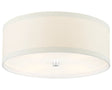 Burnished Silver Leaf and Cream Linen | Walker Medium Flush Mount | Valley Ridge Furniture