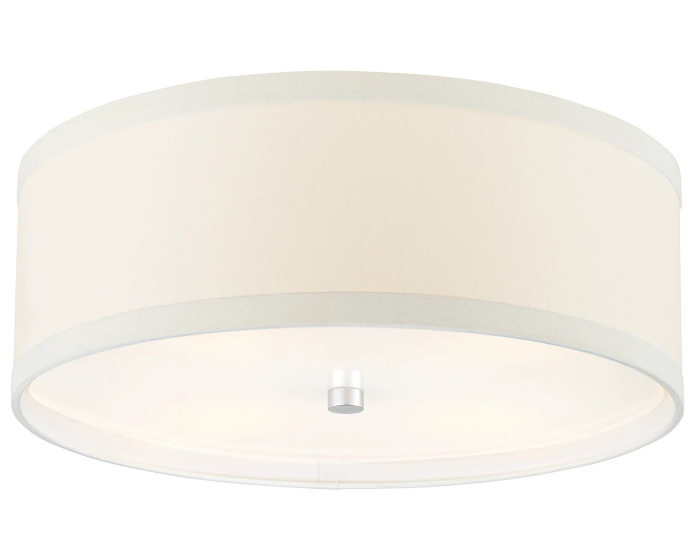 Burnished Silver Leaf and Cream Linen | Walker Medium Flush Mount | Valley Ridge Furniture