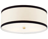 Gild and Cream Linen with Black Linen Trim | Walker Medium Flush Mount | Valley Ridge Furniture