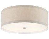 Light Cream and Natural Linen | Walker Medium Flush Mount | Valley Ridge Furniture