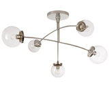 Polished Nickel and Clear Glass | Prescott Medium Mobile Chandelier | Valley Ridge Furniture