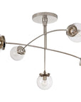 Polished Nickel and Clear Glass | Prescott Medium Mobile Chandelier | Valley Ridge Furniture