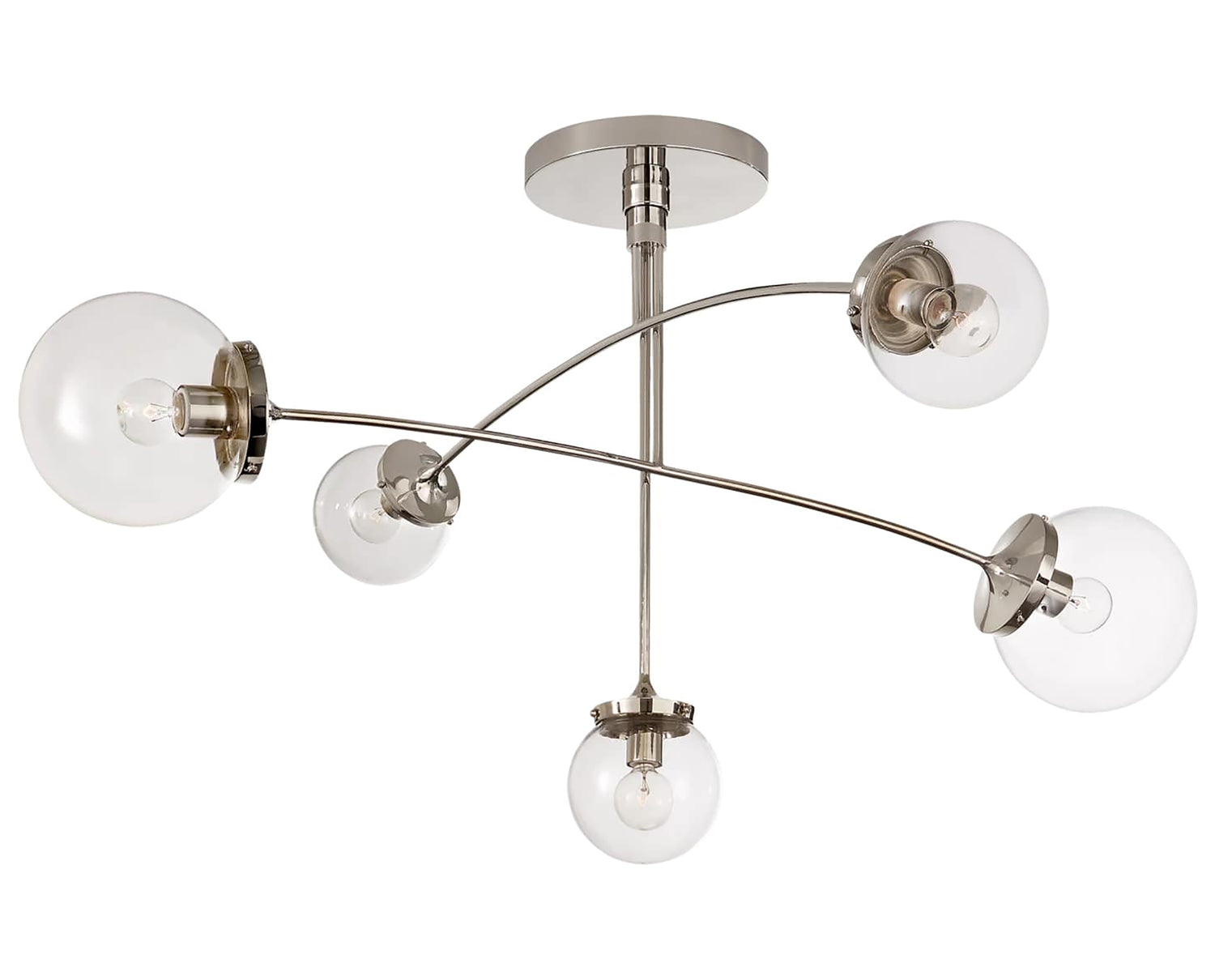 Polished Nickel and Clear Glass | Prescott Medium Mobile Chandelier | Valley Ridge Furniture