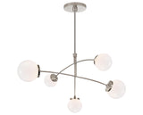 Polished Nickel and White Glass | Prescott Medium Mobile Chandelier | Valley Ridge Furniture