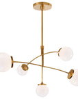 Soft Brass and White Glass | Prescott Medium Mobile Chandelier | Valley Ridge Furniture