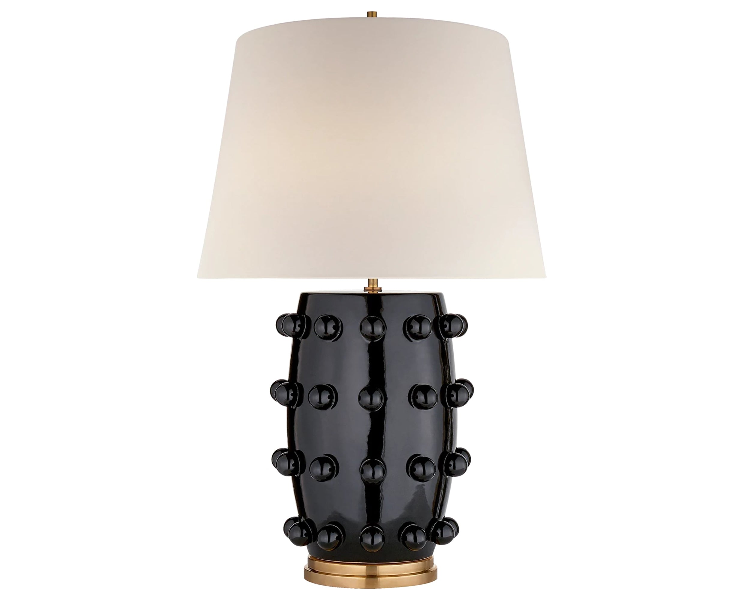 Black Porcelain &amp; Linen | Linden Medium Lamp | Valley Ridge Furniture
