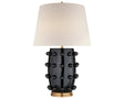 Black Porcelain & Linen | Linden Medium Lamp | Valley Ridge Furniture