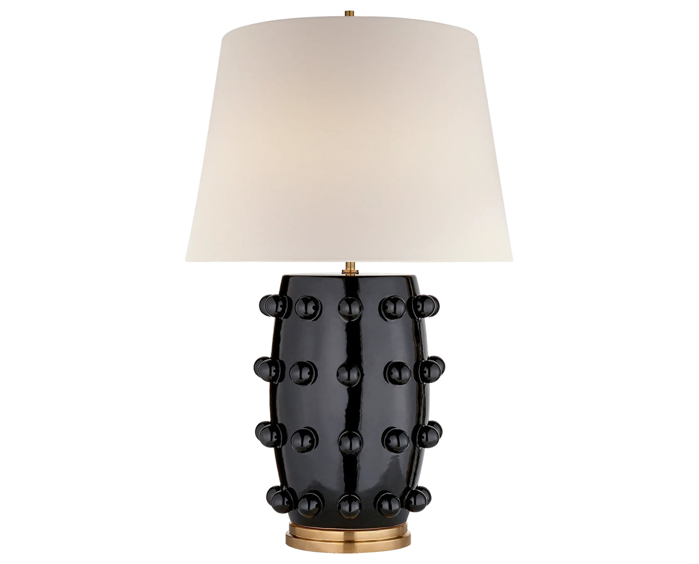 Black Porcelain & Linen | Linden Medium Lamp | Valley Ridge Furniture