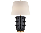 Black Porcelain & Linen | Linden Medium Lamp | Valley Ridge Furniture