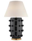 Black Porcelain & Linen | Linden Table Lamp | Valley Ridge Furniture