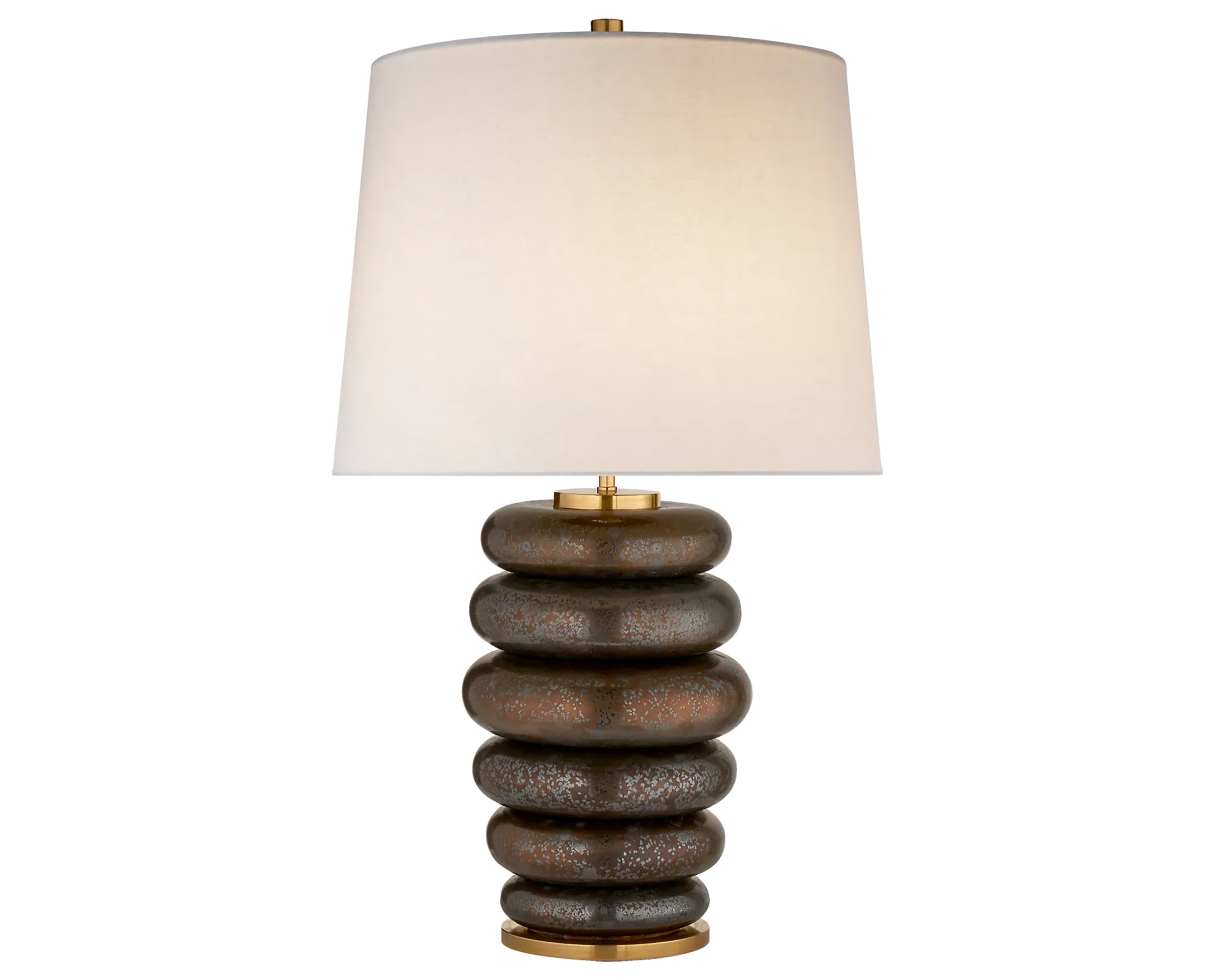 Crystal Bronze &amp; Linen | Phoebe Stacked Table Lamp | Valley Ridge Furniture