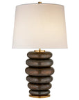 Crystal Bronze & Linen | Phoebe Stacked Table Lamp | Valley Ridge Furniture