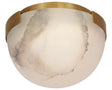 Antique-Burnished Brass & Alabaster | Melange 5" Solitaire Flush Mount | Valley Ridge Furniture