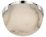 Polished Nickel & Alabaster | Melange 5" Solitaire Flush Mount | Valley Ridge Furniture