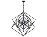 Aged Iron & Clear Glass | Cubist Medium Chandelier | Valley Ridge Furniture