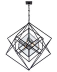 Aged Iron & Clear Glass | Cubist Medium Chandelier | Valley Ridge Furniture