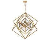 Gild & Clear Glass | Cubist Medium Chandelier | Valley Ridge Furniture