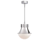 Polished Nickel & White Glass | Precision Small Pendant | Valley Ridge Furniture