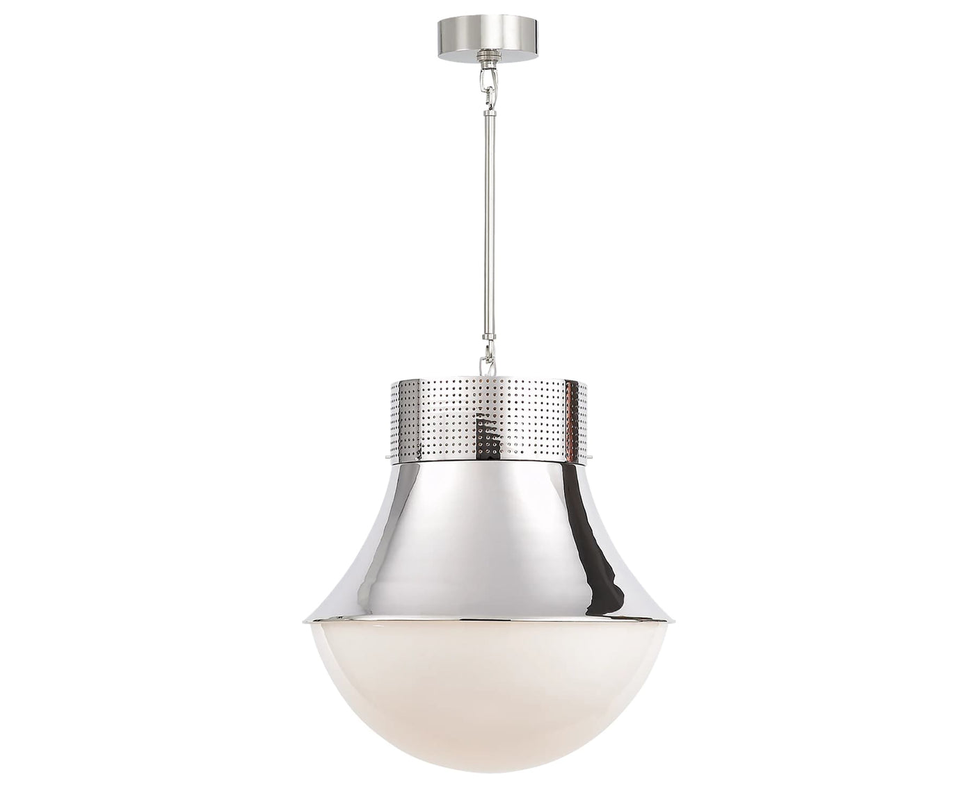 Polished Nickel & White Glass | Precision Large Pendant | Valley Ridge Furniture