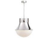 Polished Nickel & White Glass | Precision Large Pendant | Valley Ridge Furniture