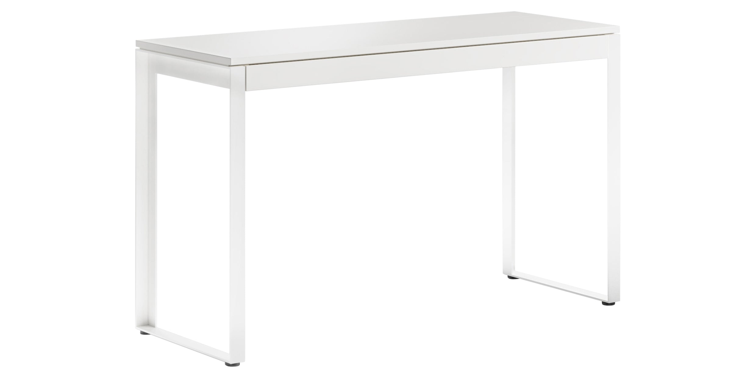 Satin White Veneer &amp; Satin White Steel | BDI Linea Slim Desk | Valley Ridge Furniture
