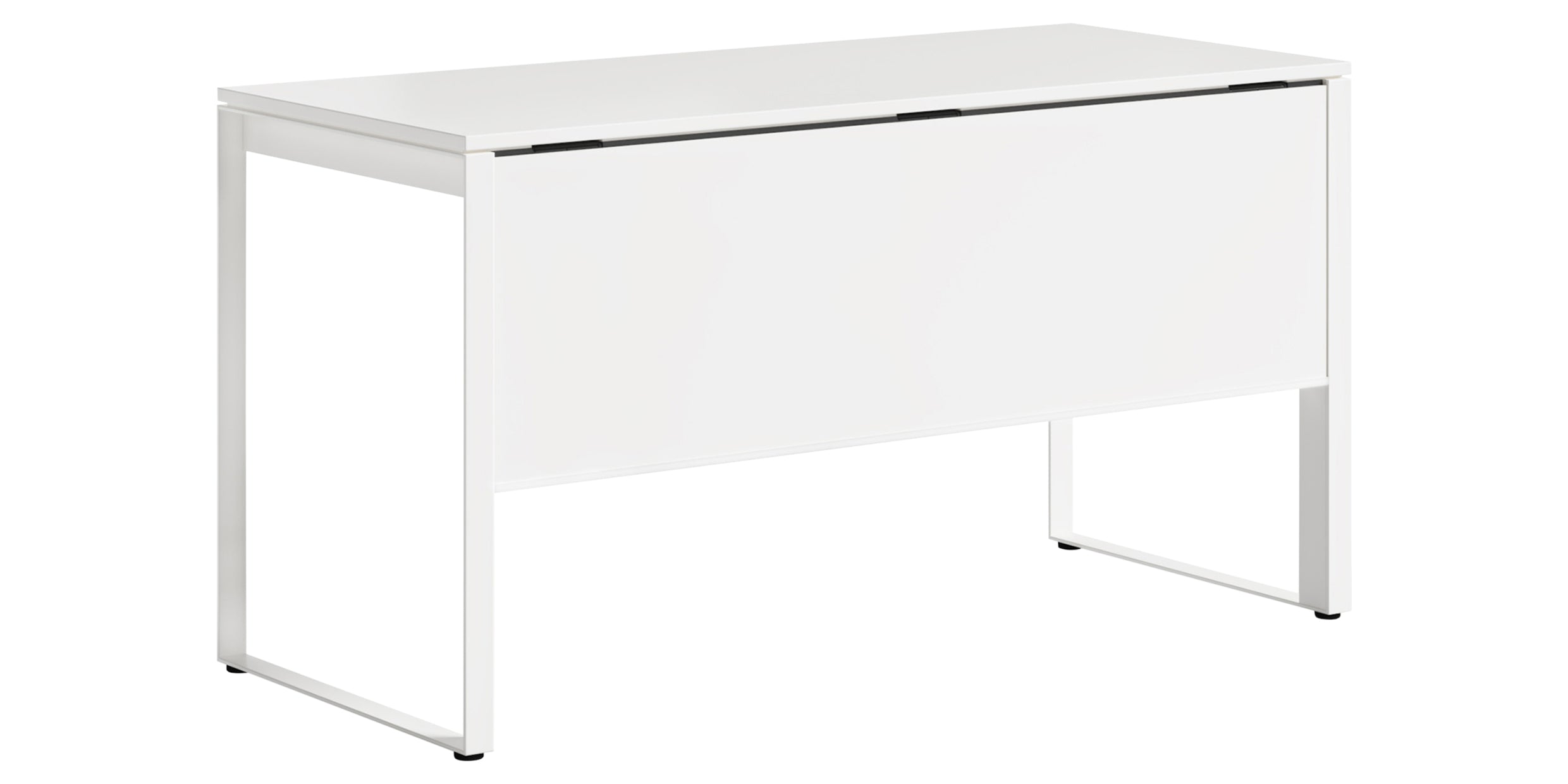 Satin White Veneer &amp; Satin White Steel | BDI Linea Desk | Valley Ridge Furniture