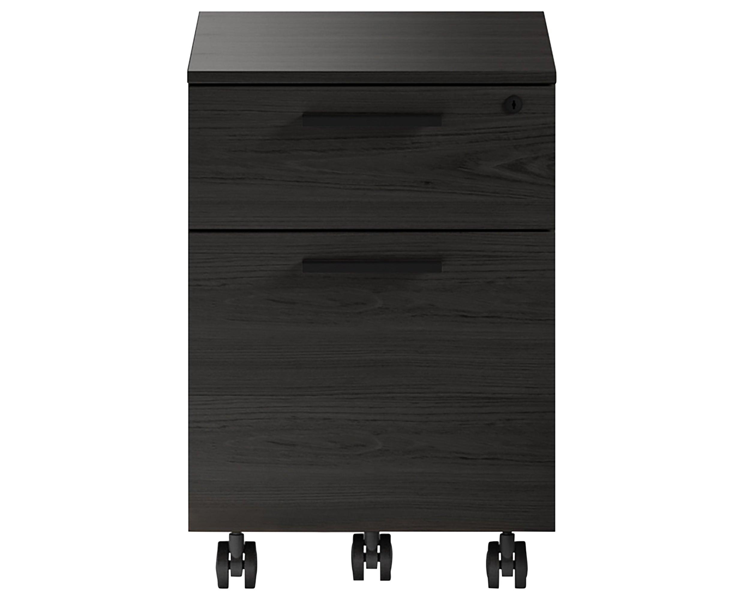 Charcoal Ash Veneer &amp; Black Steel | BDI Linea Mobile File Cabinet | Valley Ridge Furniture