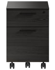 Charcoal Ash Veneer & Black Steel | BDI Linea Mobile File Cabinet | Valley Ridge Furniture
