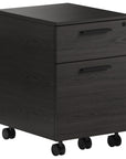 Charcoal Ash Veneer & Black Steel | BDI Linea Mobile File Cabinet | Valley Ridge Furniture