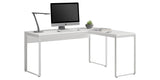 Satin White Veneer & Satin White Steel | BDI Linea Work Desk Return | Valley Ridge Furniture