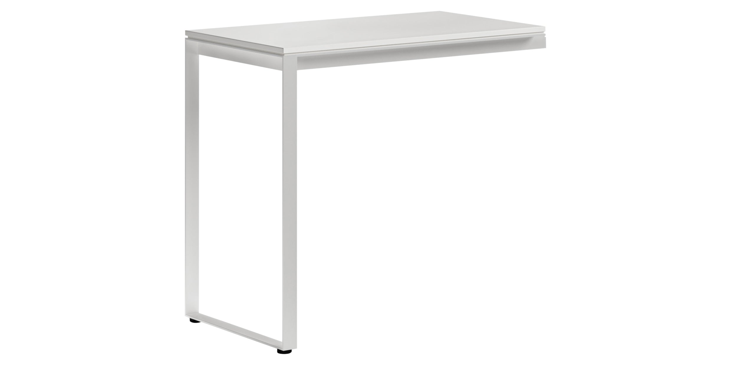 Satin White Veneer &amp; Satin White Steel | BDI Linea Work Desk Return | Valley Ridge Furniture