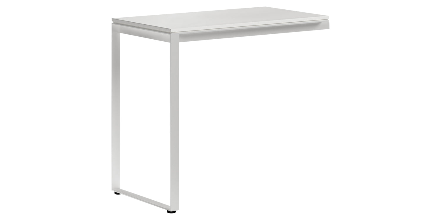 Satin White Veneer & Satin White Steel | BDI Linea Work Desk Return | Valley Ridge Furniture