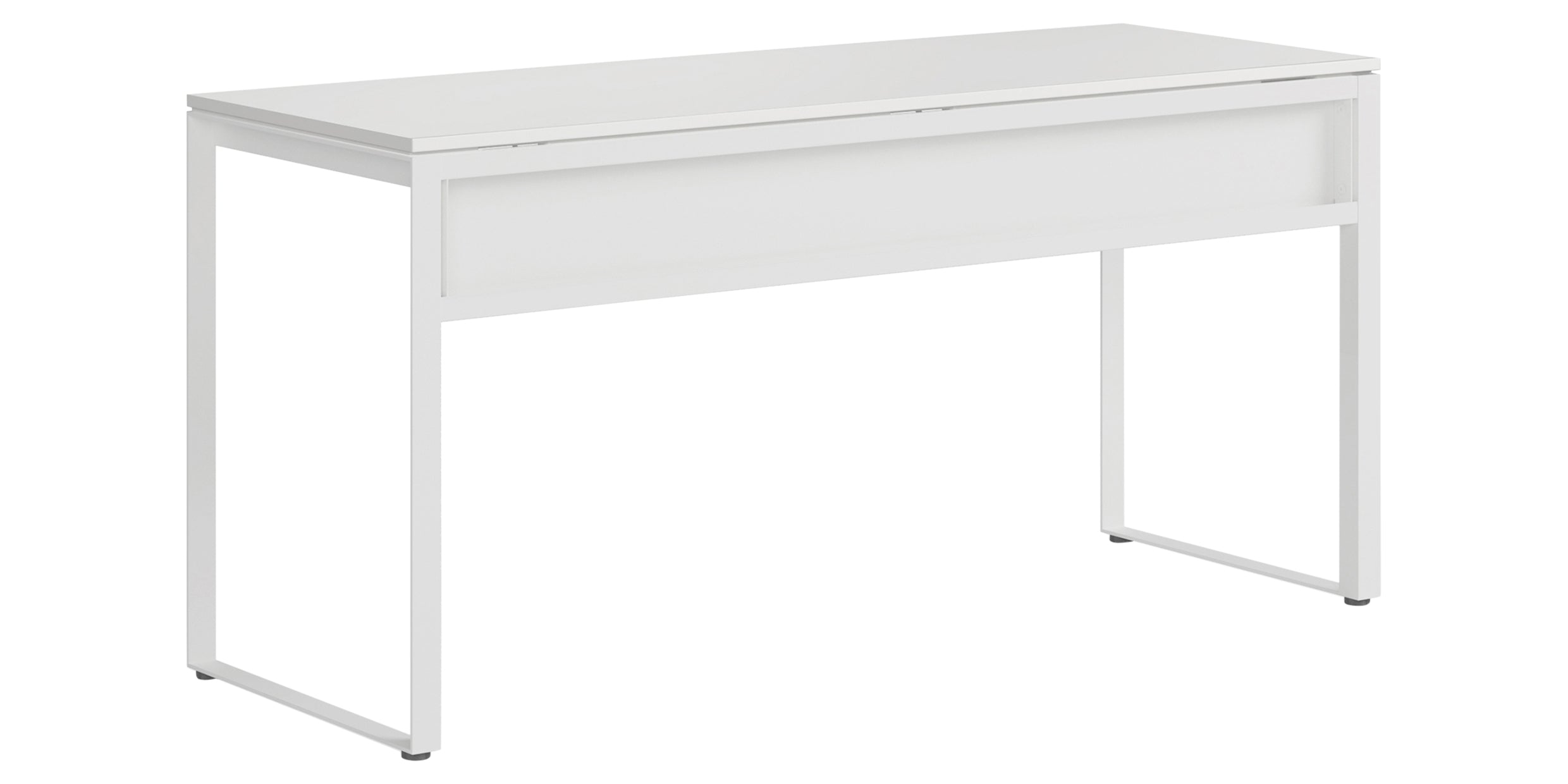 Satin White Veneer &amp; Satin White Steel | BDI Linea Work Desk | Valley Ridge Furniture