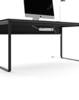 Charcoal Ash Veneer & Black Steel | BDI Linea Work Desk | Valley Ridge Furniture