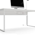Satin White Veneer & Satin White Steel | BDI Linea Work Desk | Valley Ridge Furniture