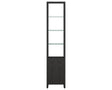 Charcoal Ash Veneer & Polished Tempered Glass | BDI Linea Narrow Shelf | Valley Ridge Furniture