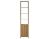 Natural Walnut Veneer & Polished Tempered Glass | BDI Linea Narrow Shelf | Valley Ridge Furniture