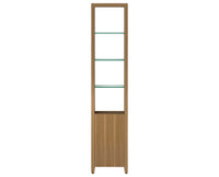 Natural Walnut Veneer & Polished Tempered Glass | BDI Linea Narrow Shelf | Valley Ridge Furniture