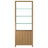 Natural Walnut Veneer & Polished Tempered Glass | BDI Linea 33" Shelf | Valley Ridge Furniture