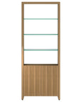 Natural Walnut Veneer & Polished Tempered Glass | BDI Linea 33" Shelf | Valley Ridge Furniture