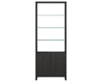 Charcoal Ash Veneer & Polished Tempered Glass | BDI Linea 33" Shelf | Valley Ridge Furniture