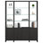 Charcoal Ash Veneer & Polished Tempered Glass | BDI Linea 66" Shelf | Valley Ridge Furniture