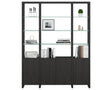 Charcoal Ash Veneer & Polished Tempered Glass | BDI Linea 66" Shelf | Valley Ridge Furniture
