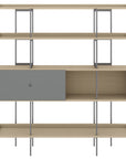 Drift Oak & Fog Grey Veneer with Grey Steel | BDI Margo Shelf Unit | Valley Ridge Furniture