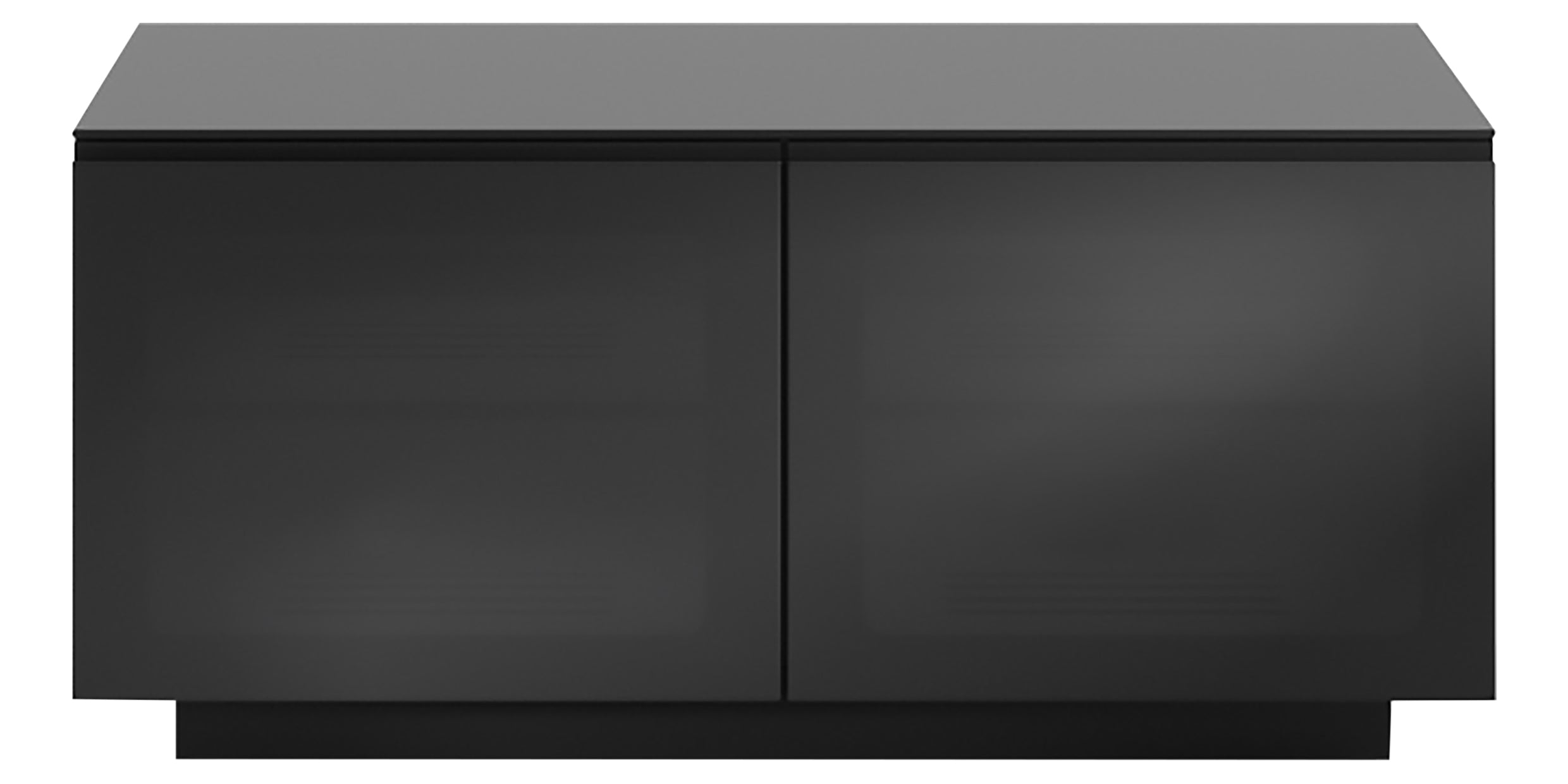 Black Polished Tempered Glass | BDI Mirage Media Cabinet | Valley Ridge Furniture