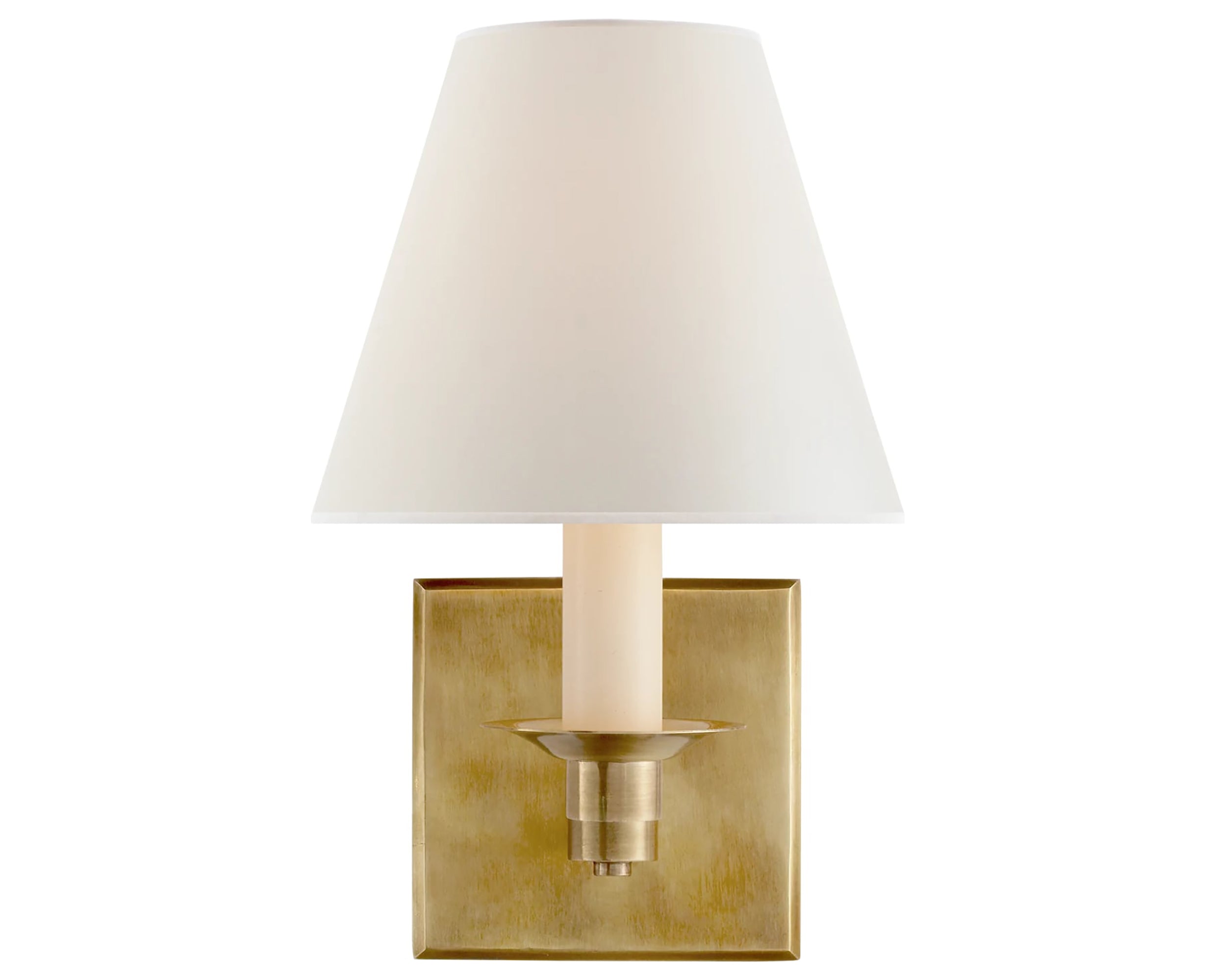 Natural Brass & Percale | Evans Single Arm Sconce | Valley Ridge Furniture